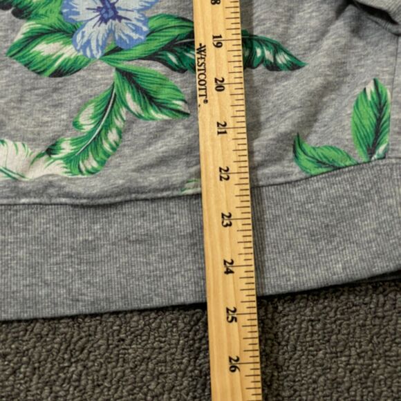 Old Navy Sweater Womens Size M Gray Floral Print Pullover Crew Neck Long Sleeve - Picture 6 of 8